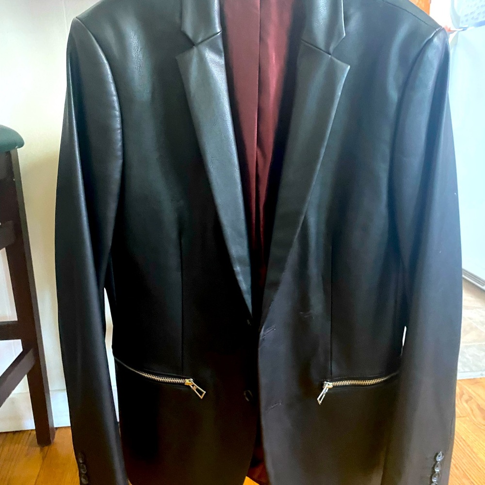 Calvin Klein leather sports coat